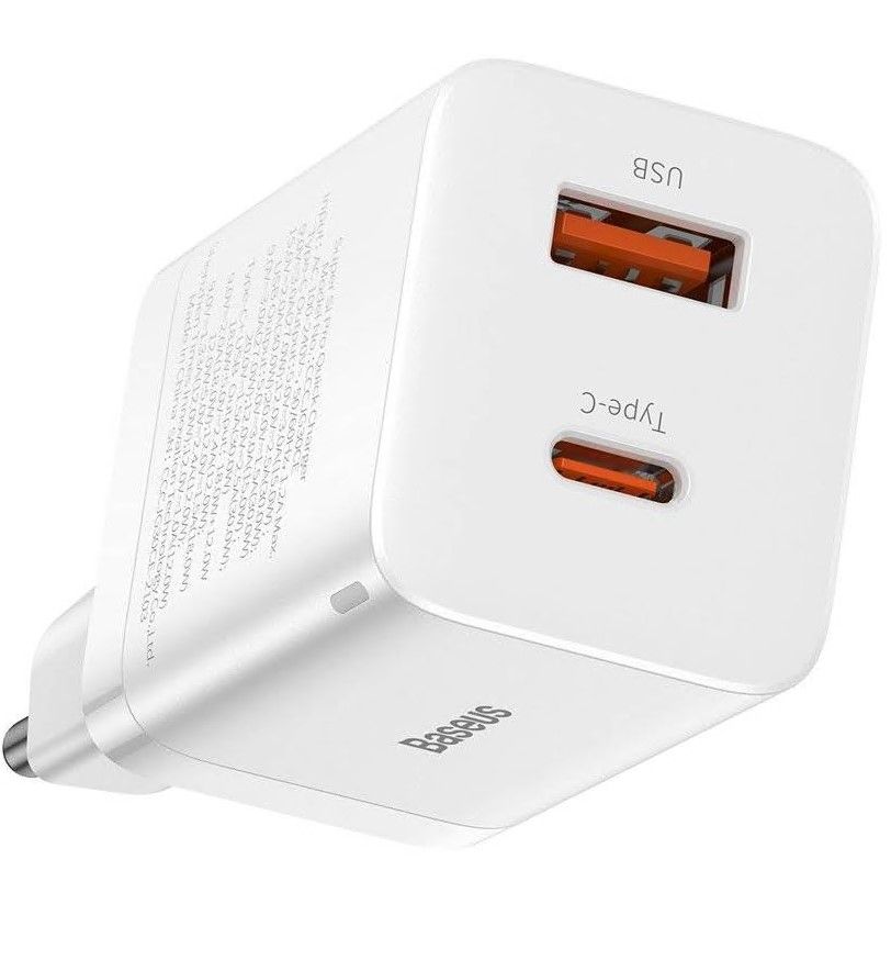 INCARCATOR retea Baseus Super Si Pro, Quick Charge 30W, 1 x USB 5V/3A, 1 x USB Type-C 5V/3A, alb 