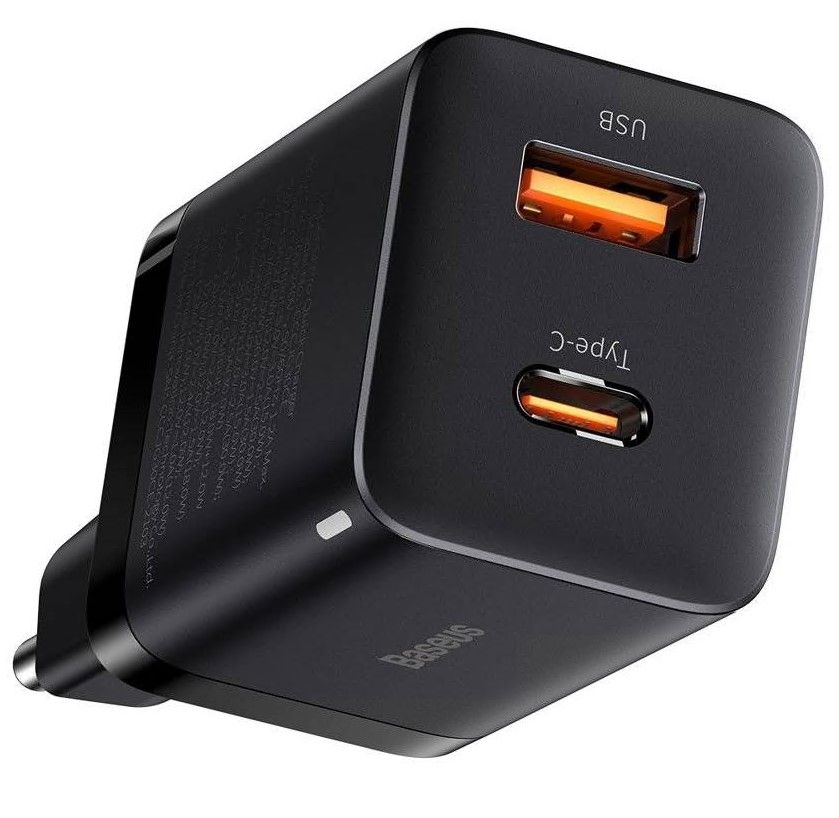 INCARCATOR retea Baseus Super Si Pro, Quick Charge 30W, 1 x USB 5V/3A, 1 x USB Type-C 5V/3A, negru 