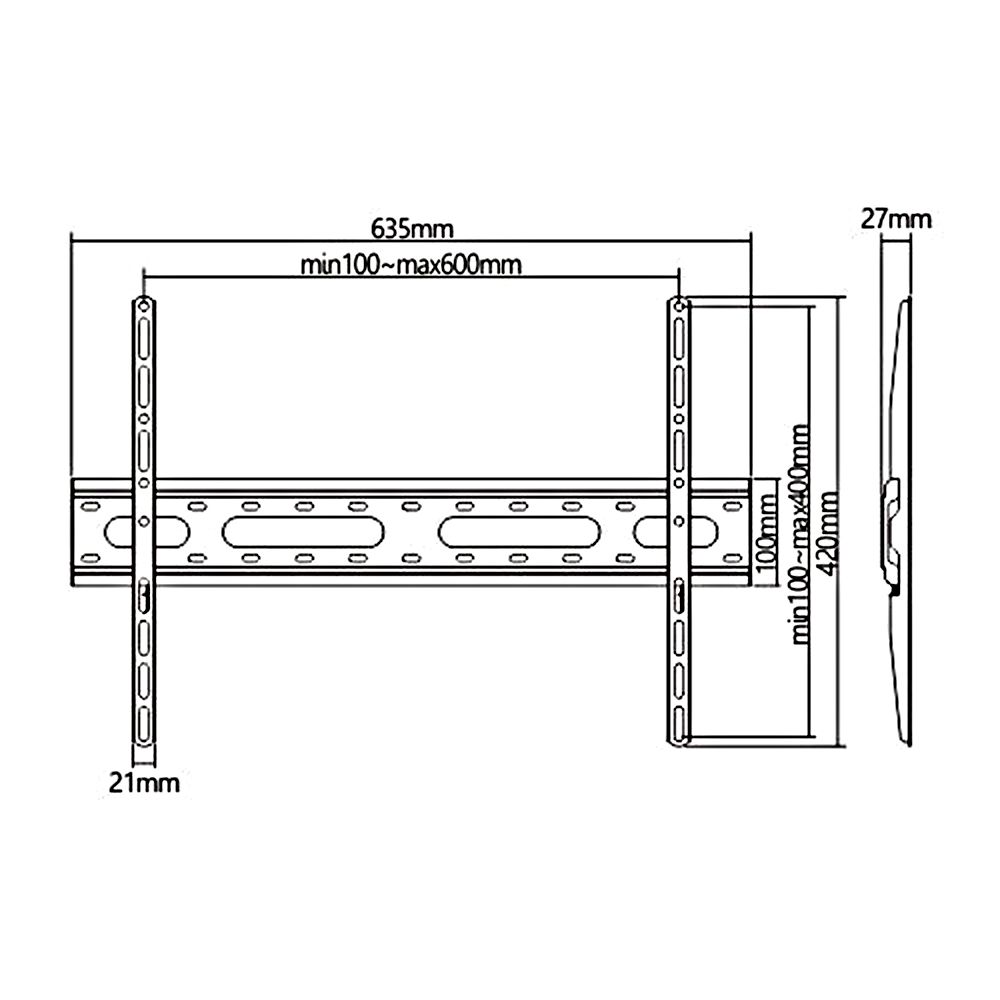 Maclean MC-939 Economy TV Mount Bracket, Max Vesa 600x400, 37-70