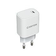 Canyon, PD 20W Input: 100V-240V, Output: 1 port charge: USB-C:PD 20W (5V3A/9V2.22A/12V1.67A) , Eu plug, Over- Voltage ,  over-heated, over-current and short circuit protection Compliant with CE RoHs,ERP. Size: 80*42.3*30mm, 55g, White_1