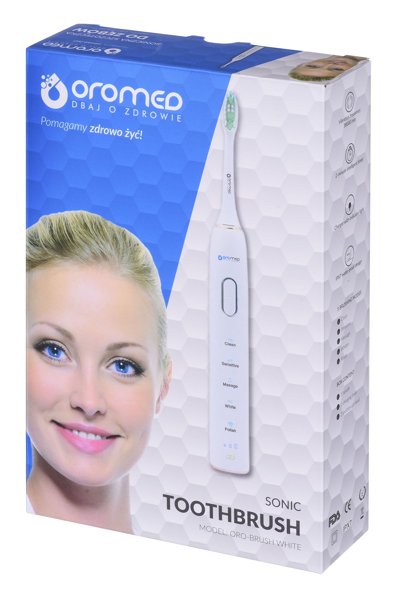 Oromed ORO-BRUSH WHITE electric toothbrush Adult Sonic toothbrush_8