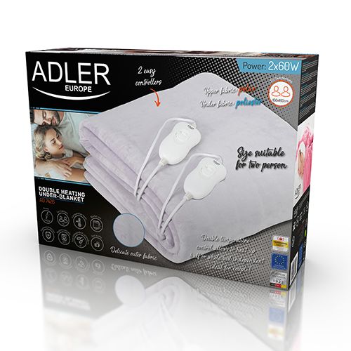 Adler AD 7426 electric blanket Electric bed warmer 60 W Grey Fleece,Polyester_3