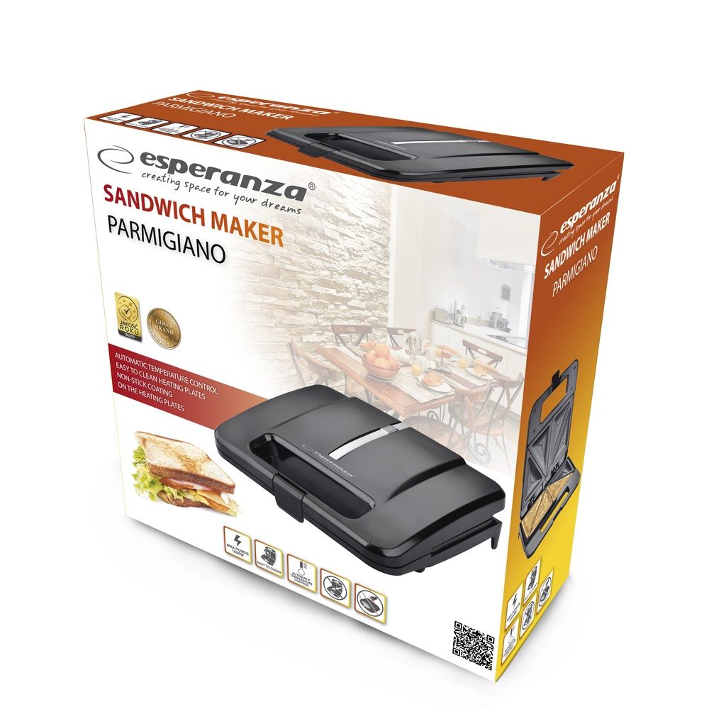 Esperanza EKT010 Sandwich toaster 1000W Black_4