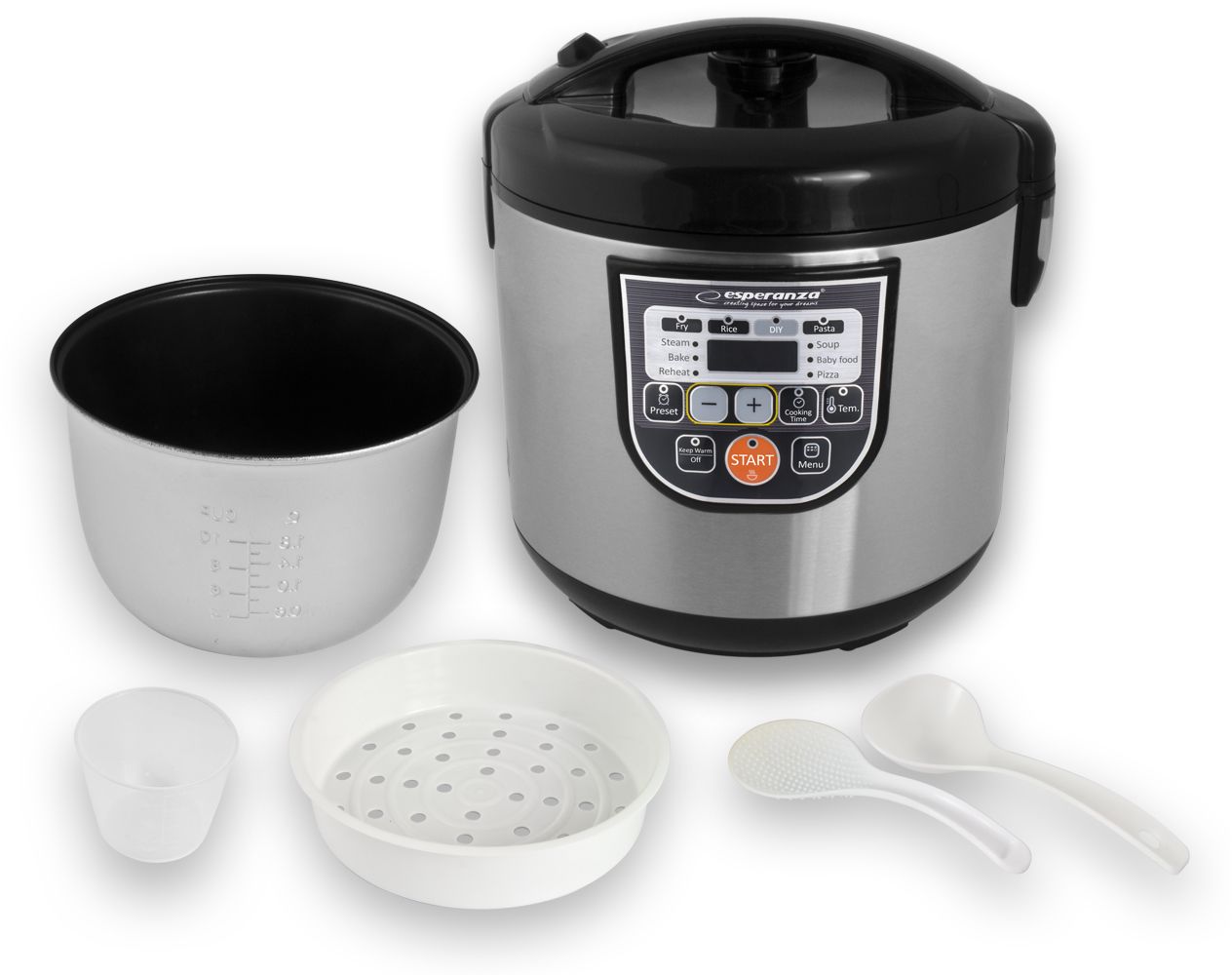 Esperanza EKG011 Multicooker Cooking 5 L 860 W Black, Metallic_5