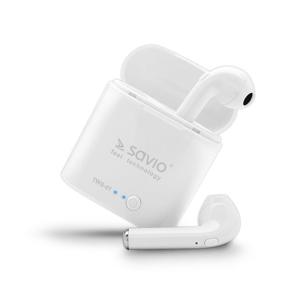 Savio TWS-01 Wireless Bluetooth Earphones, White_2