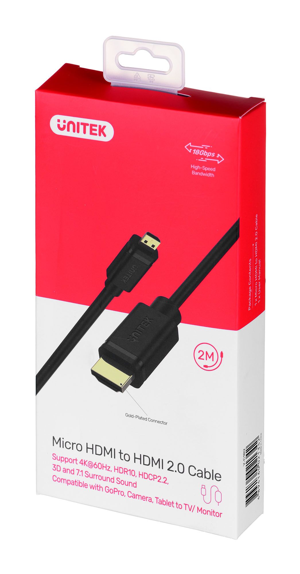 UNITEK Y-C182 HDMI 2.0, 4K60HZ,2M cable Black_2