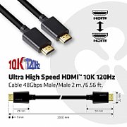 CLUB3D Ultra High Speed HDMI™2.1 Cable 10K 120Hz 48Gbps M/M 2 m./6.56 ft._3