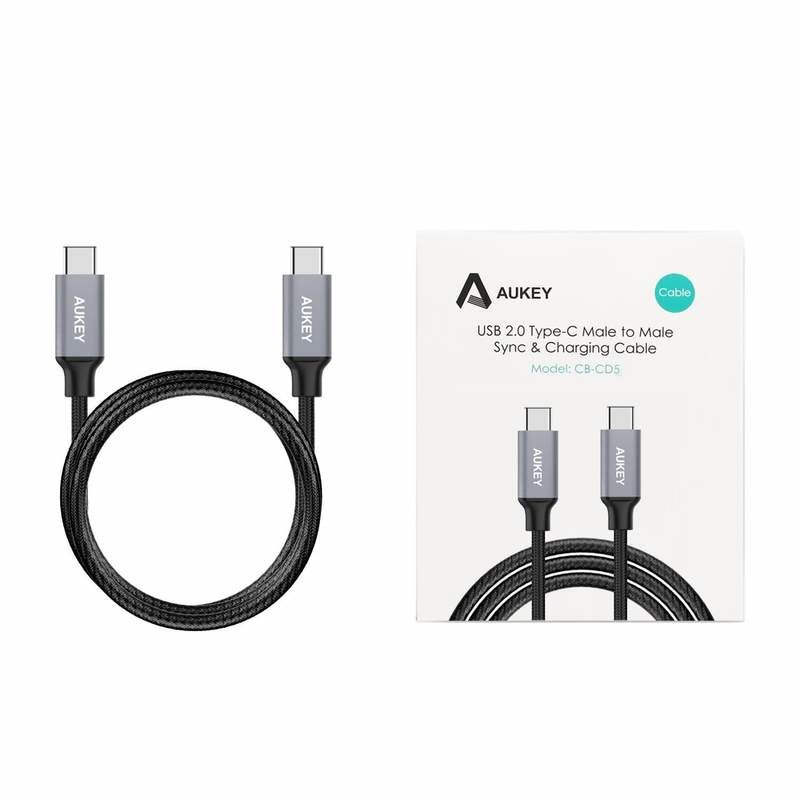 AUKEY CB-CD5 USB cable 1 m USB 2.0 USB C Black, Grey_2