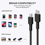 AUKEY CB-CL03 USB cable Quick Charge USB C-Lightning | 2m | Black_6