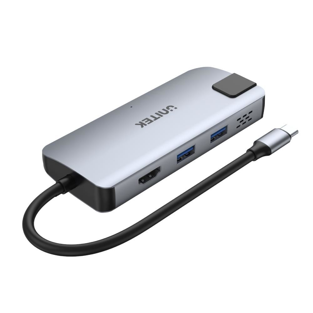 UNITEK uHUB P5+ USB 2.0 Type-C 10000 Mbit/s Black, Grey_2