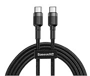 CABLU alimentare si date Baseus Cafule, Fast Charging Data Cable pt. smartphone, USB Type-C la USB Type-C PD2.0 20V/5A, brodat, 2m, gri+negru 