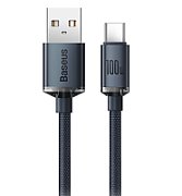 CABLU alimentare si date Baseus Crystal Shine, Fast Charging Data Cable pt. smartphone, USB la USB Type-C 100W, 1.2m, braided, negru 