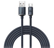 CABLU alimentare si date Baseus Crystal Shine, Fast Charging Data Cable pt. smartphone, USB la USB Type-C 100W, 2m, braided, negru 