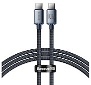 CABLU alimentare si date Baseus Crystal Shine, Fast Charging Data Cable pt. smartphone, USB Type-C la USB Type-C 100W, 1.2m, braided, negru 