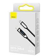 CABLU alimentare si date Baseus Display, Fast Charging Data Cable pt. smartphone, USB Type-C la Lighting iPhone 20W, braided, 2m, negru 