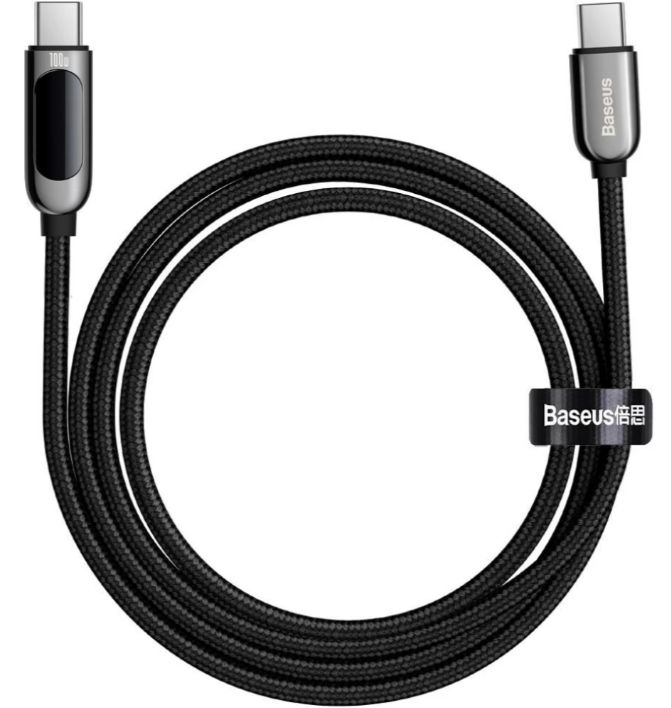 CABLU alimentare si date Baseus Display, Fast Charging Data Cable pt. smartphone, USB Type-C la USB Type-C 100W, braided, 2m, negru 