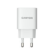 Canyon, PD 20W/QC3.0 18W WALL Charger with 1-USB A+ 1-USB-C   Input: 100V-240V, Output: 1 port charge: USB-C:PD 20W (5V3A/9V2.22A/12V1.67A) , USB-A:QC3.0 18W (5V3A/9V2.0A/12V1.5A), 2 port charge: common charge,  total 5V, 3A, Eu plug  , Over- Voltage_1