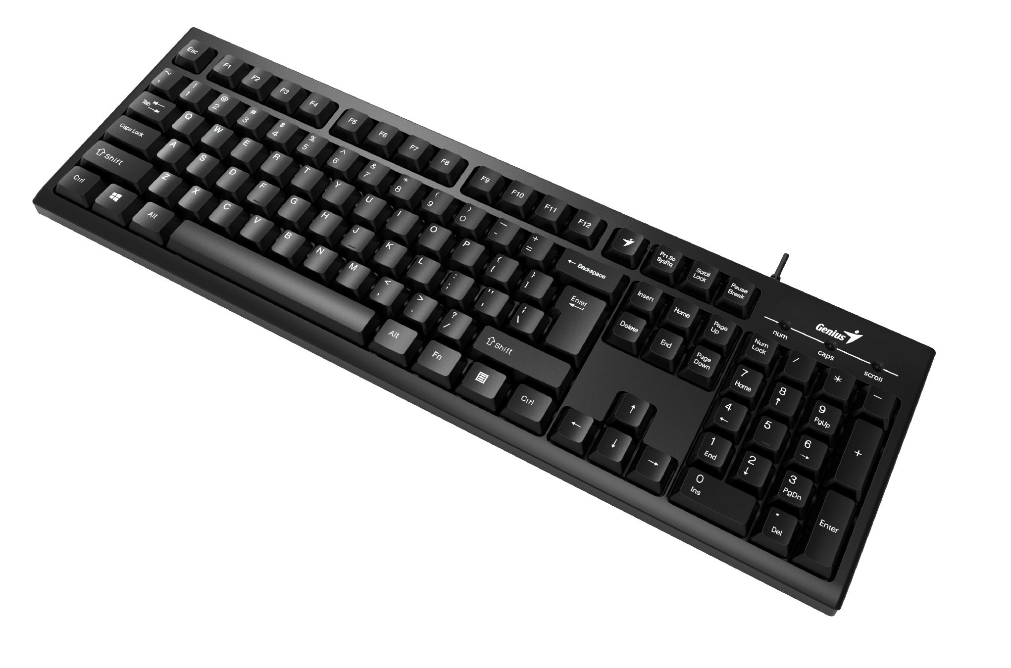 TASTATURA GENIUS USB, multimedia, 104 taste + 12 taste multimedia (chocolate style), black, 