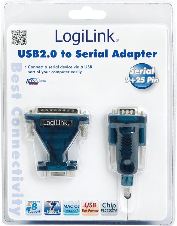 CABLU USB LOGILINK adaptor, USB 2.0 (T) la Serial DB9M (9-pin)(RS232)(T), 1.5m, negru, 