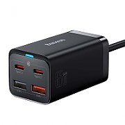 INCARCATOR retea Baseus GaN3 Pro, Quick Charge 65W, 2 x USB, 2 x USB Type-C, include cablu USB Type-C la USB Type-C 100W 1m, negru 