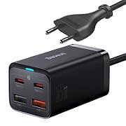 INCARCATOR retea Baseus GaN3 Pro, Quick Charge 65W, 2 x USB, 2 x USB Type-C, include cablu USB Type-C la USB Type-C 100W 1m, negru 