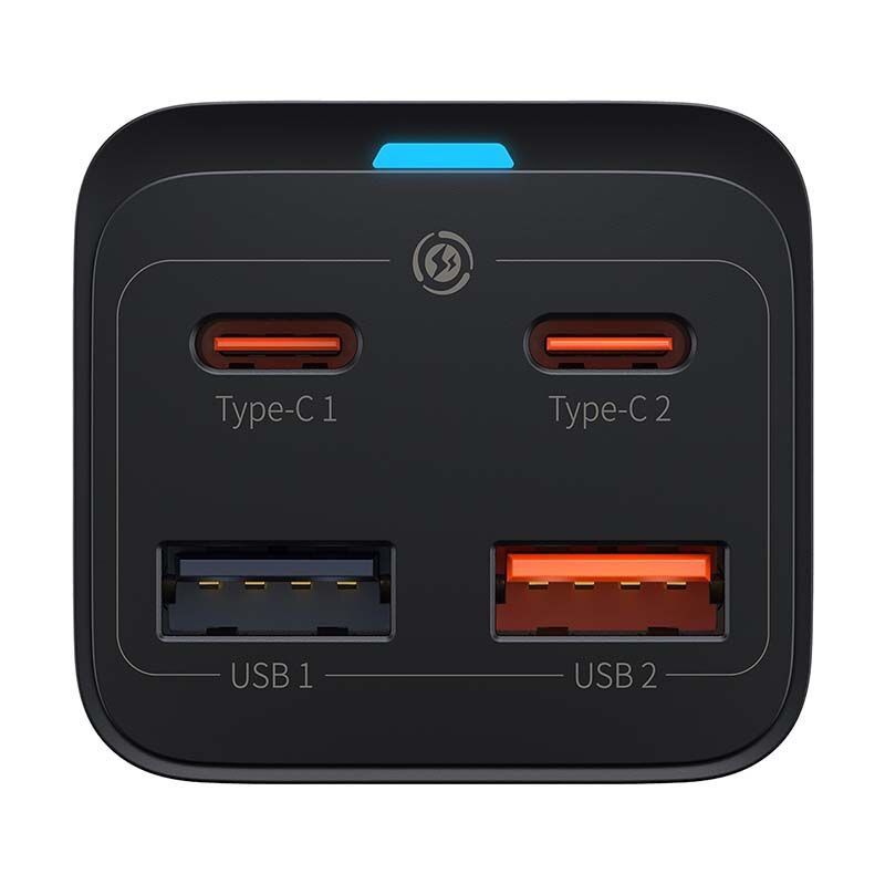 INCARCATOR retea Baseus GaN3 Pro, Quick Charge 65W, 2 x USB, 2 x USB Type-C, include cablu USB Type-C la USB Type-C 100W 1m, negru 