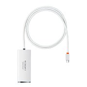 HUB extern Baseus Lite, porturi USB: USB 3.0 x 4, conectare prin USB Type-C, lungime 1m, alb, 