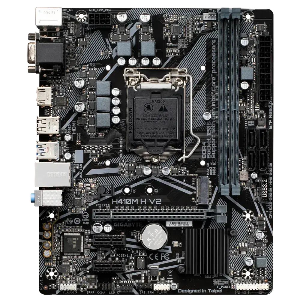 GIGABYTE Mainboard Desktop H410 (S1200, 2xDDR4, HDMI, VGA, 1xPCIex16, 2xPCIex1, ALC887, 8118 Gaming GbE LAN, 4xSATA III, 1xM.2, USB 3.2, USB 2.0) mATX_3