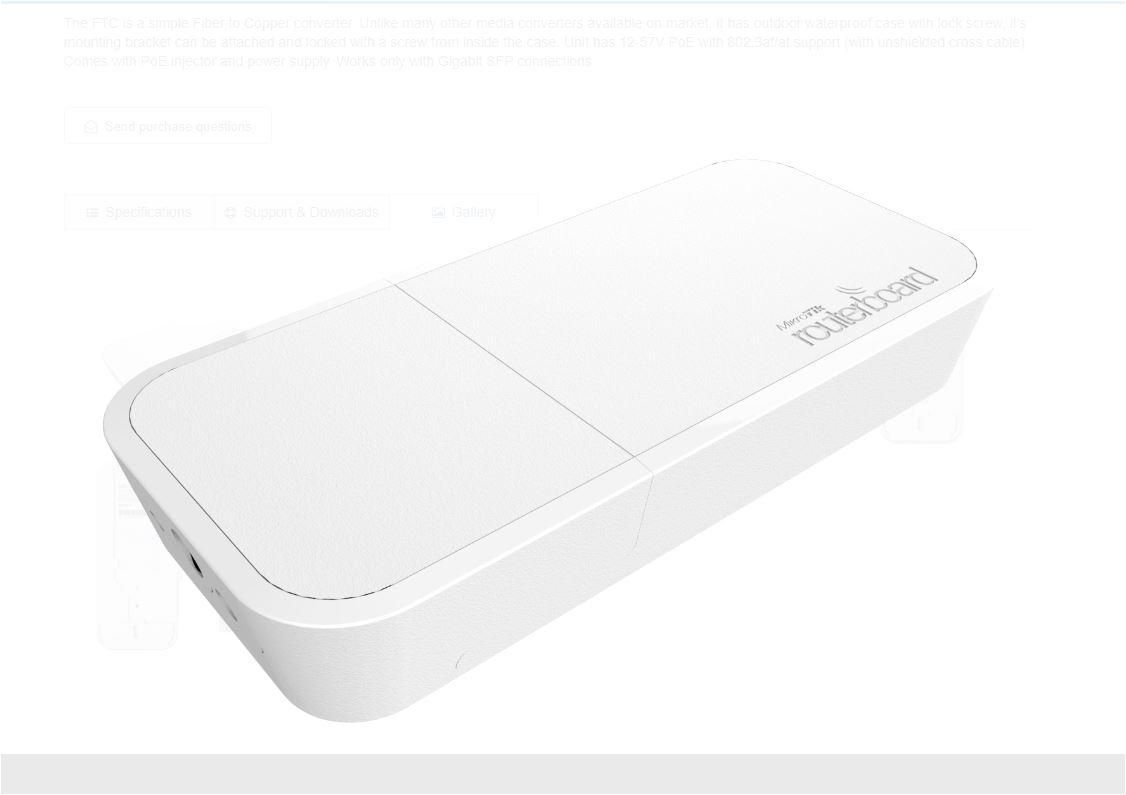 Mikrotik RBFTC11 Media converter, de la fibra optica la RJ45, resistant la apa, 1 x 10/100/1000._4