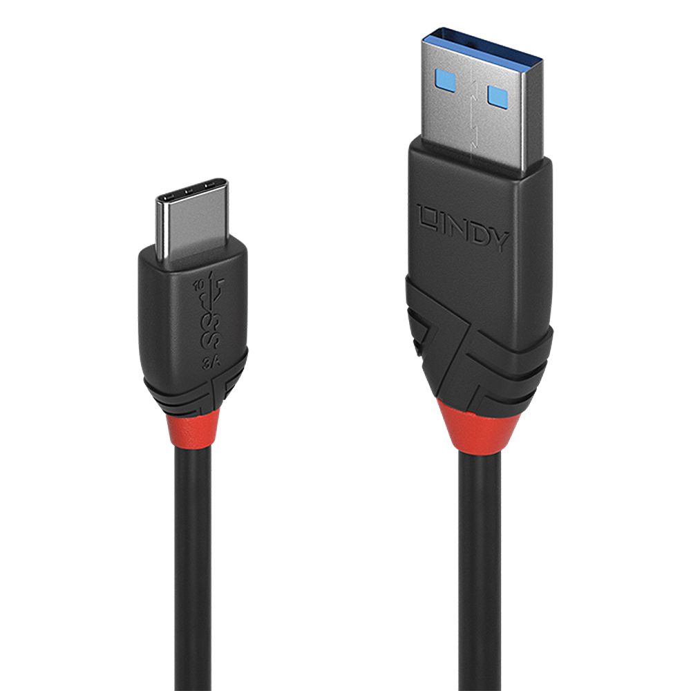 Cablu Lindy 1.5m USB 3.2 Type-A to Type-C (tata - tata), Black Line, Supported Bandwidth: 10Gbps, negru_2