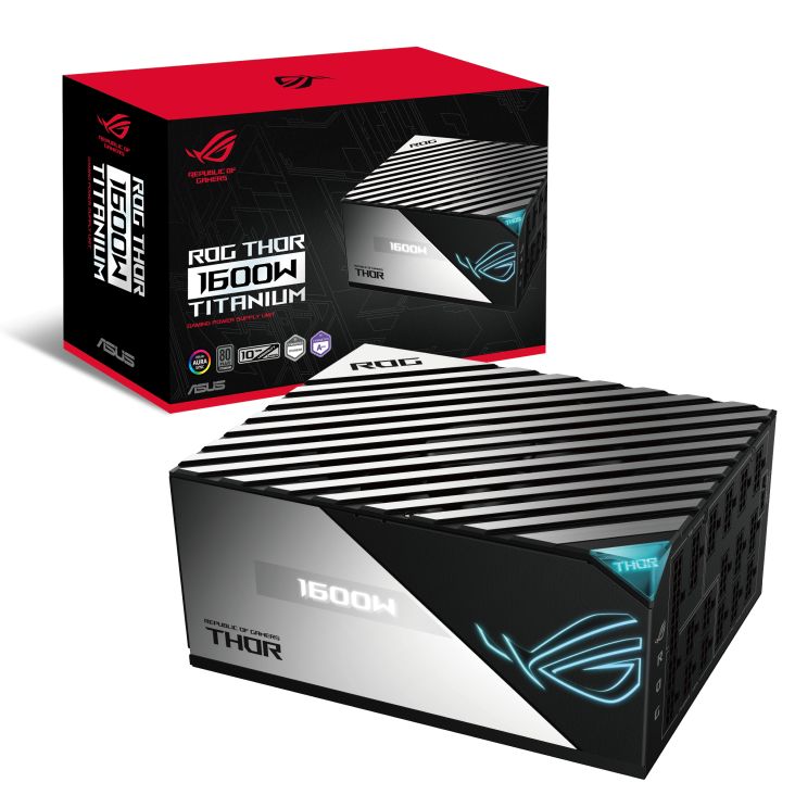 Sursa ASUS ROG THOR 1600W 80+Titanium  Dimensions 190 x 150 x 86 mm Efficiency 80Plus Titanium Protection Features OPP/OVP/UVP/SCP/OCP/OTP Hazardous Materials ROHS AC Input Range 100-240Vac Thermal Features ROG Thermal Solution DC Output Voltage +3.3V +5V +12V -12V +5Vsb Maximum Load 20A 20A 133.3A_3