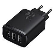 INCARCATOR retea Baseus Compact, Fast Charge 17W, 3 x USB 5V/2.1A, negru 