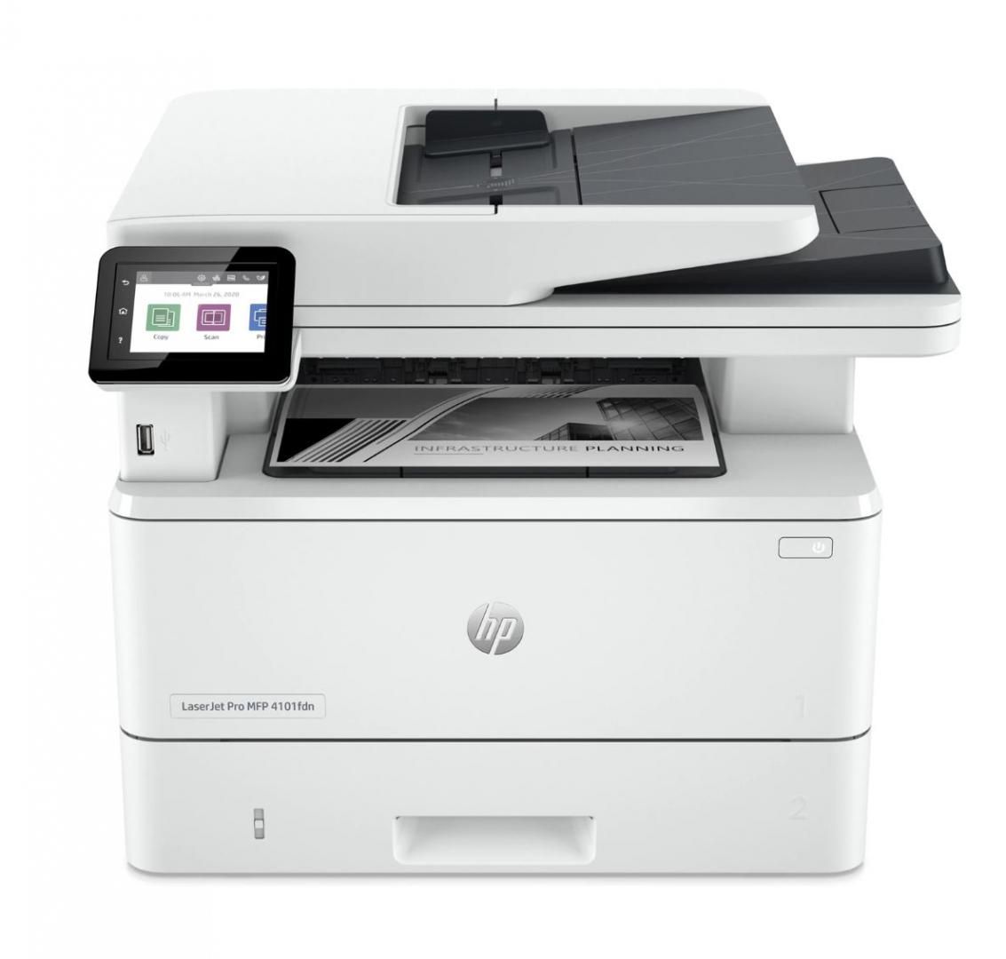 Multifunctional laser mono HP Laserjet 4102FDN , dimensiune A4 (Printare, Copiere, Scanare, Fax), Duplex, viteza 40ppm, rezolutie max 1200 x 1200dpi, procesor 1200Mhz, memorie 512MB RAM, alimentare hartie 350 coli, + 50 coli DADF, limbaj de printare  HP PCL 6, HP PCL 5e, HP postscript level 3_3