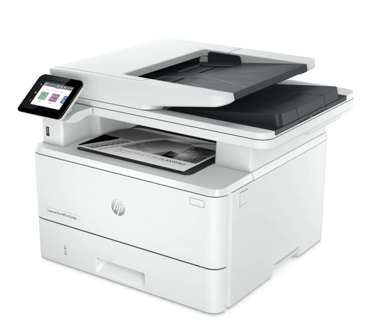 Multifunctional laser mono HP Laserjet 4102DWE , dimensiune A4 (Printare, Copiere, Scanare), Duplex, viteza 40ppm, rezolutie max 1200 x 1200dpi, procesor 1200Mhz, memorie 512MB RAM, alimentare hartie 350 coli, + 50 coli DADF, limbaj de printare  HP PCL 6, HP PCL 5e, HP postscript level 3 emulation_2