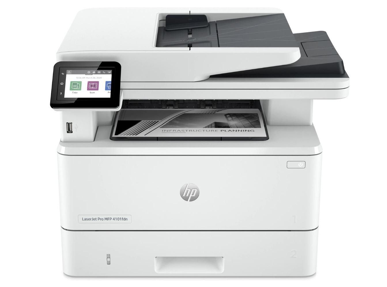 Multifunctional laser mono HP Laserjet 4102fdwe , dimensiune A4 (Printare, Copiere, Scanare, Fax), duplex, viteza 40ppm, rezolutie max 1200x1200dpi, procesor 1200Mhz, memorie 512MB RAM, alimentare hartie 350 coli standard,900 max limbaj de printare HP PCL 6, HP PCL 5e, HP postscript level 3_2