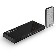 Lindy 5 Port HDMI 18G Switch  Technical details  Specifications  AV Interface: HDMI Interface Standard: HDMI 2.0 Supports Bandwidth: 18Gbps Maximum Resolution: 3840x2160@60Hz 4:4:4 8bit HDCP Support: HDCP 2.2 Supported Audio: Audio Pass-through Separate Audio Ports: - IR Support: 38kHz CEC Support_2