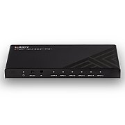 Lindy 5 Port HDMI 18G Switch  Technical details  Specifications  AV Interface: HDMI Interface Standard: HDMI 2.0 Supports Bandwidth: 18Gbps Maximum Resolution: 3840x2160@60Hz 4:4:4 8bit HDCP Support: HDCP 2.2 Supported Audio: Audio Pass-through Separate Audio Ports: - IR Support: 38kHz CEC Support_3