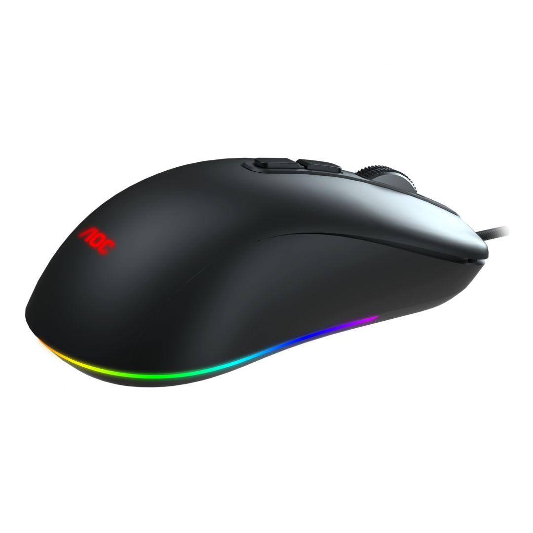 Mouse AOC GM300B, USB 2.0, 6200DPI, 7 butoane, RGB, 1.8m, negru_2