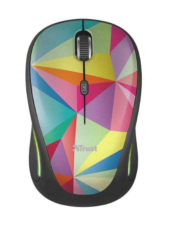 Mouse fara fir Trust Yvi FX Wireless Mouse - multicolor  Specifications General Height of main product (in mm) 95 mm Width of main product (in mm) 57 mm Depth of main product (in mm) 40 mm Total weight 84 g Formfactor compact Ergonomic design no  Connectivity Connection type wireless Bluetooth no_3