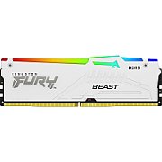 Memorie RAM Kingston, DIMM, DDR5, 16GB, 6000MHz, CL40, 1.35V, FURY Beast White, RGB_1