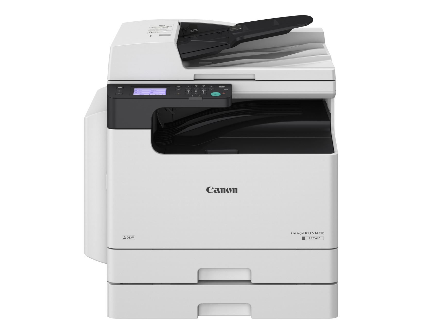 Multifunctional laser mono Canon iR2224iF, dimensiune A3 (Printare,Copiere, Scanare, Fax), viteza 22ppm A4 / 11ppm A3, rezolutie max600x600dpi, procesor 1.6 Ghz, memorie 1GB RAM, alimentare hartie250coli + tava universala 80 coli, limbaj de printare: UFR II Lite, PCL 6, viteza copiere 22cpm A4 /_2