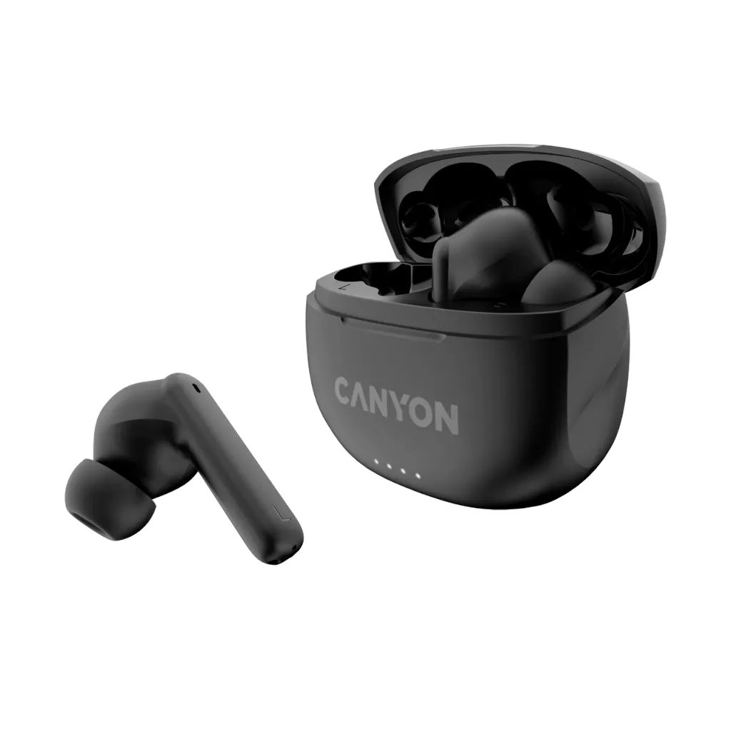 CANYON TWS-8, Bluetooth headset, with microphone, with ENC, BT V5.3 JL 6976D4, Frequence Response:20Hz-20kHz, battery EarBud 40mAh*2+Charging Case 470mAh, type-C cable length 0.24m, Size: 59*48.8*25.5mm, 0.041kg, Black_2