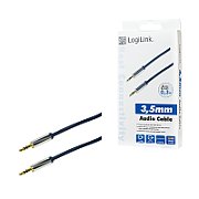 CABLU audio LOGILINK stereo (3.5 mm jack T/T),  0.3m, conectori auriti, albastru 