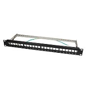 PATCH PANEL LOGILINK 24 porturi,  Keystone, 1U pentru rack 19