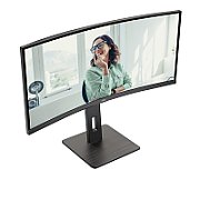 MONITOR AOC CU34P3CV 34 inch, Panel Type: VA, Backlight: WLED, Resolution: 3440 x 1440, Aspect Ratio: 16:9,  Refresh Rate:100Hz, Response time GtG: 4 ms, Brightness: 300 cd/m², Contrast (static): 3000:1, Contrast (dynamic): 50m:1, Viewing angle: 178/178, Color Gamut (NTSC/sRGB/Adobe RGB/DCI-P3)_3