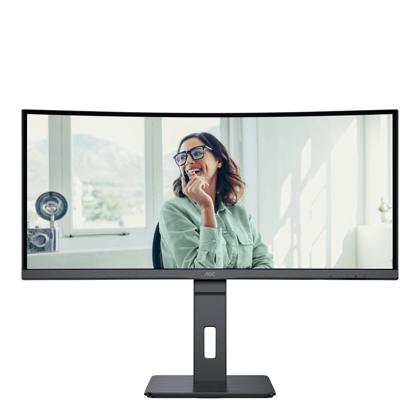 MONITOR AOC CU34P3CV 34 inch, Panel Type: VA, Backlight: WLED, Resolution: 3440 x 1440, Aspect Ratio: 16:9,  Refresh Rate:100Hz, Response time GtG: 4 ms, Brightness: 300 cd/m², Contrast (static): 3000:1, Contrast (dynamic): 50m:1, Viewing angle: 178/178, Color Gamut (NTSC/sRGB/Adobe RGB/DCI-P3)_4