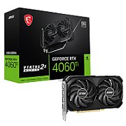 MSI Video Card Nvidia GeForce RTX 4060 Ti VENTUS 2X BLACK 8G OC, 8GB GDDR6, 128bit, Effective Memory Clock: 18000MHz, Boost: 2580 MHz, 4352 CUDA Cores, PCIe 4.0, 3x DP 1.4a, HDMI 2.1a, RAY TRACING, Dual Fan, 1x 8pin, 550W Recommended PSU, 3Y_1