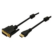 ADAPTOR video Logilink, HDMI (T) la DVI-D(T), rezolutie maxima 2K FHD (1920 x 1200) la 60 Hz, conectori auriti, 2m, negru, 