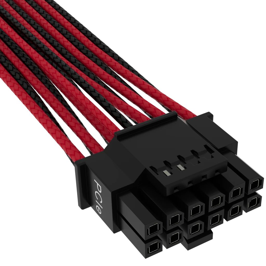 Cablu premium 12+4pin, PCIe Gen 5, 12VHPWR, 600W, Type 4, fire invelite individual, Rosu/Negru_2