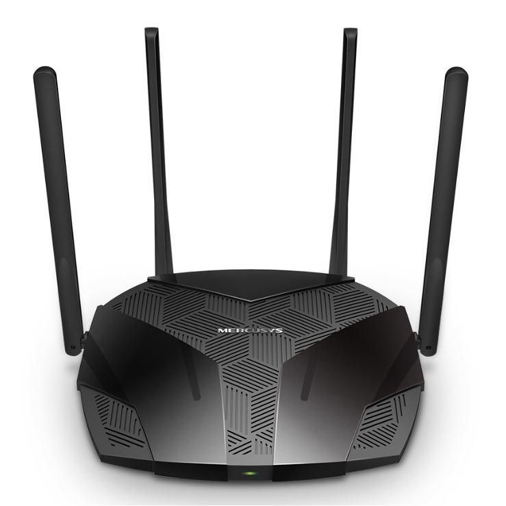 Mercusys MR60X Dual-Band WiFi 6 Router (AX15000), Standarde wireless: Wi-Fi 802.11ax / ac / a / b / g / n, Viteza wireless:   1201 Mbps (5 GHz) + 300 Mbps (2.4 GHz), Interfata:   1 × Port WAN Gigabit + 3 porturi Gigabit LAN, 4 x Antene externe de 5dBi._2